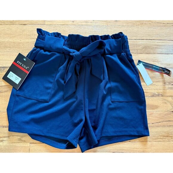 NWT Fit USA Women’s Shorts Size Large Blue - Picture 1 of 6